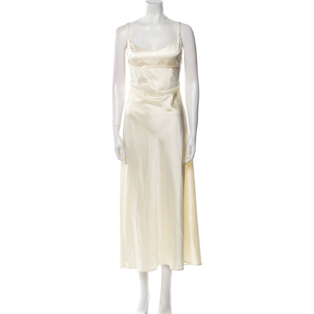 Jason Wu‎ Slip Dress XL Satin Ivory Champage Midi Minimalist Bridal Silky Cream